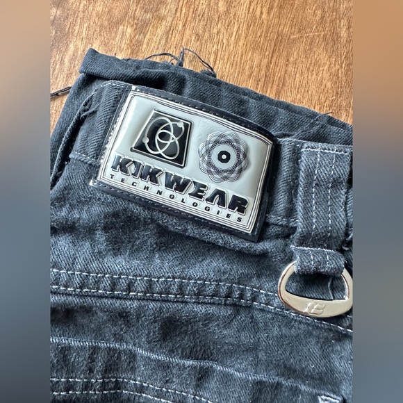 Kikwear Vintage Wide Leg Rave Pants Black 90s/Y2K Size 30 - Picture 2 of 10